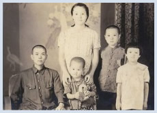 Yoshida with siblings, second from right, est. 1942